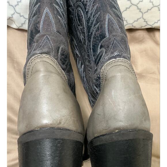 Durango Western Boots M/W Size 7/9 Gray & Dark Blue Faux Leather main image 10